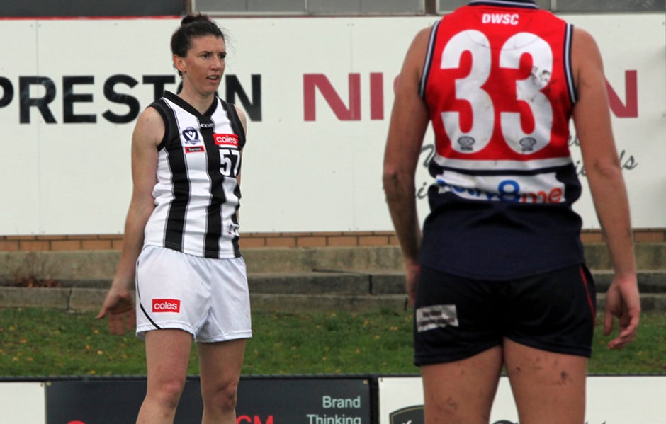 LawryHORIZONTAL.png Stacey Lawry made her debut against the Darebin Falcons - Collingwood Magpies